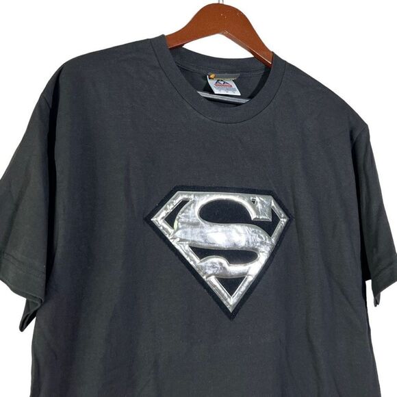 Vintage Deadstock Y2K DC Comics Superman Logo 3D Print T-shirt Mens L - Picture 2 of 6